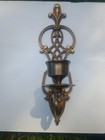 Vintage Solid Brass Wall Sconce Candle Holders Ornate Antique Style  