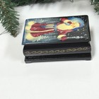 Vintage Russian Fedoskino Lacquer Box Hand Painted Grandfather Frost Ded Moroz
