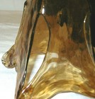 Vintage Brown Light Shade Hand Blown Glass Vanity Dresser Lamp Mid Century