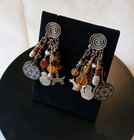 Vintage Southwestern Charm Dangle Earrings In 925 Sterling Silver 2   18g 