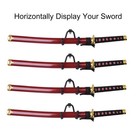 Levoshua 4 Pack Small Adjustable Sword Wall Mount Display Rack Stand Black