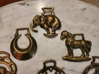 Vintage 10 Solid Brass Horse Tack Medallions Lot 7