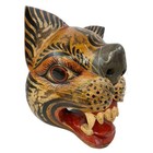 Balinese Tiger Mask  Hand Carved Wood Wall  Decor  Bali Folk Art Sculpture