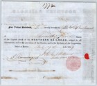 1848 Boston  Ma Northern Railroad Stock Certificate No  4702 For 25 Shares