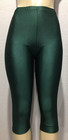 Vtg Hanes Green Shiny Nylon Spandex Leggings S M