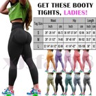Women Anti Cellulite Yoga Pants High Waist Push Up Leggings Workout Trousers Gym