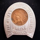 Nice Encased 1902 Indian Cent - Popular Shoe Store  Chehalis  Washington
