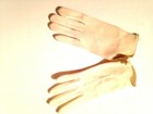 Vintage Women s New Off-white Stretch Nylon Blend Pearl Button Wrist Gloves Med 
