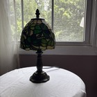 River Of Goods Antique Lamp Vintage Green Home Decor Stained Glass Light