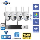 Hiseeu 3mp 16ch Nvr Outdoor Wifi Ptz Security Camera System 2-way Audio 500g Hdd