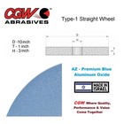 Cgw 10 X 1 X 3 Premium Blue Aluminum Oxide Surface Grinding Wheel Grit-46-j-v32a