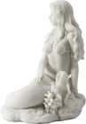 Mermaid Sitting On Beach - White Sculpture Figurine Statue  brand New 