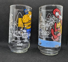 Set Of 2 Vintage Mcdonalds Character Glasses Ronald Hamburglar Mint Condition