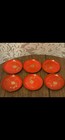 Vintage Otagiri Mid Century Floral Coaster Set With Container Red   Gold   K167