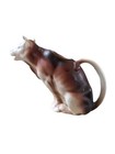 Antique Czechoslovakian Ceramic Brown Cow Figurative Creamer Pitcher