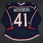 2015-16 Alexander Wennberg Columbus Blue Jackets Game Used Worn Hockey Jersey