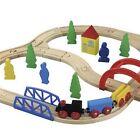 Wooden Toy Train Set Hardwood 40 Pc Train Set Wood Brio Thomas Compatible