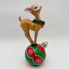 Vintage Style Christmas Reindeer On Ornament Figurine Holiday Decor