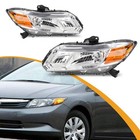 Civic 2012-2015 Headlight Assembly 9005 9006 7443na Chrome Amber Clear Lens Pair