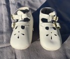 Vintage Baby Deer Shoes Leather White Gold Buckle Size 1 Made In Usa Infant