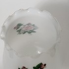Vintage White Glass Lamp Shade With Floral Design   Ruffled Edge