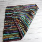 Handmade Vintage Throw Rag Rug Hand Woven Farmhouse Folk Art