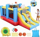 Large Inflatable Bounce House Castle Bouncer With Dual Slides And Blower For Kid