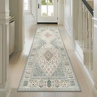  2x5 Hallway Runner Rug  Machine Washable Boho Vintage Runners Non 2x5 Green