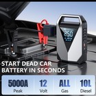 Portable 5000a Jump Starter With Air Compressor Car Battery Jumper Starter Power