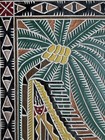 Vintage Palauan Storyboard Wood Carving 14x6 Micronesia Breadfruit Tree Legend