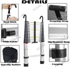 Folding 4 4 5 6 2m Aluminum Telescopic Extension Ladder Step Multi-use Non-slip
