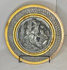 Vtg Handmade Persian middle Eastern Silver Copper 12 metal Plate Repouss   Scene