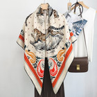 Cheetah Print 70  Cashmere 30  Silk Neckerchief 135x135cm Double Face Scarf Wrap