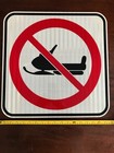 Original Snowmobile Vehicle  Sign Road Sign  18 Inch X 18 Inch Aluminum Red