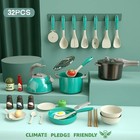 32 Piece Kids Pretend Play Kitchen Toy Set With Pots Pans And Food