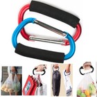 Carabiner Hook 5 4  Large Aluminum D-style Sponge Handle Shopping Bags 2 Pack