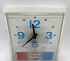Vintage Pepsi Cola Blue Dot Advertising Hanging Wall Clock  1970s 18x15x3 Great 