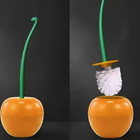 1pc Cherry Shape Toilet Brush Holder Set Bathroom Cleaning Brush - New