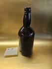 Antique 1700s Crude Olive Green Black Pirate Glass Bottle W h Air Bubbles 10 25 