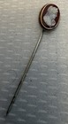 Victorian Antique Carved Carnelian Hardstone Cameo Stickpin 