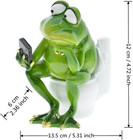 Funny Frog Sitting On Toilet Figurine  Thinker Froggy Sculpture Statue