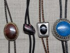 Vintage Bolo Ties Lot Of 4 Southwestern Polished Stones Cowboy Agate