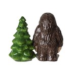 Pt Bigfoot And Tree Ceramic Magnetic Salt   Pepper Shakers Set