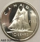 1965 Canada Dime Ten Cents Proof Like From Obw Roll Choice Gem Bu Unc 80  Silver