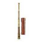 Ar E    Long Brass Telescope With Leather Box Nautical Vintage Telescope Antique