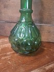 L e  Smith Green Glass Moon   Stars Decanter