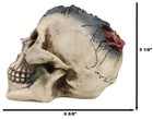 Day Of The Dead Romantic Gothic Thorny Red Roses Two Faced Skull Figurine