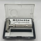 Vintage 1960 s Gillette Fatboy Adjustable 1-9 Safety Razor Set With Case Retro 