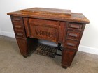 Vg Antique Craftsman Oak Arts Crafts Treadle Sewing Machine Cabinet Desk Ships