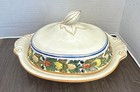 Adams Pottery Titian Ware Covered Vegetable Serving Dish Bowl Vintage